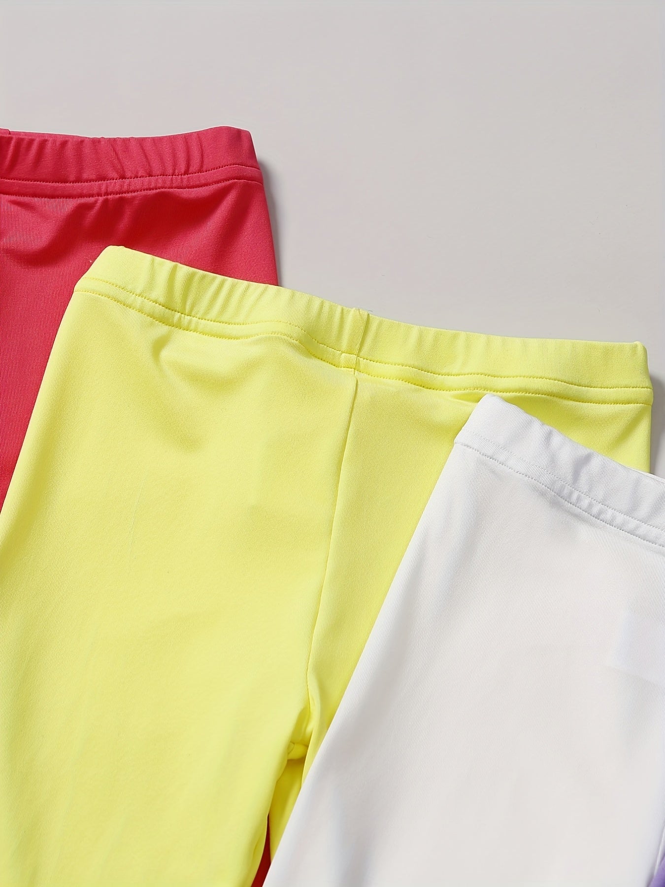 4pcs Girls' Basic Legging Pants Stretchy & Skinny Fit