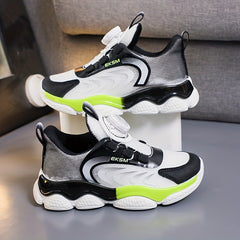 Boy's Chunky Shoes With Rotating Buckle Non Slip Sneakers For Kids