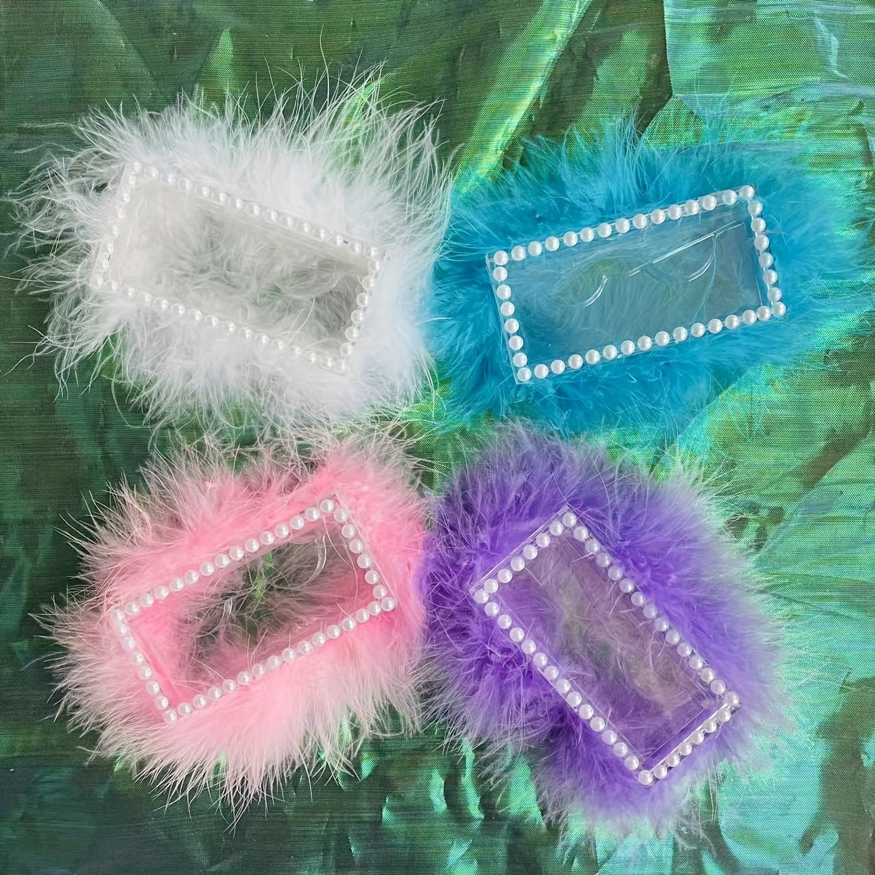 Feather Pearl Lashes Holder Acrylic Eyelash Case for Strip Packaging