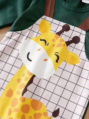 Giraffe Pattern Baby Overalls Spring Autumn Jumpsuit