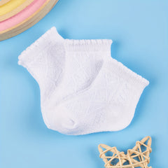 3 Pairs Girls Ruffled Knit Socks Soft Comfortable Thin Breathable