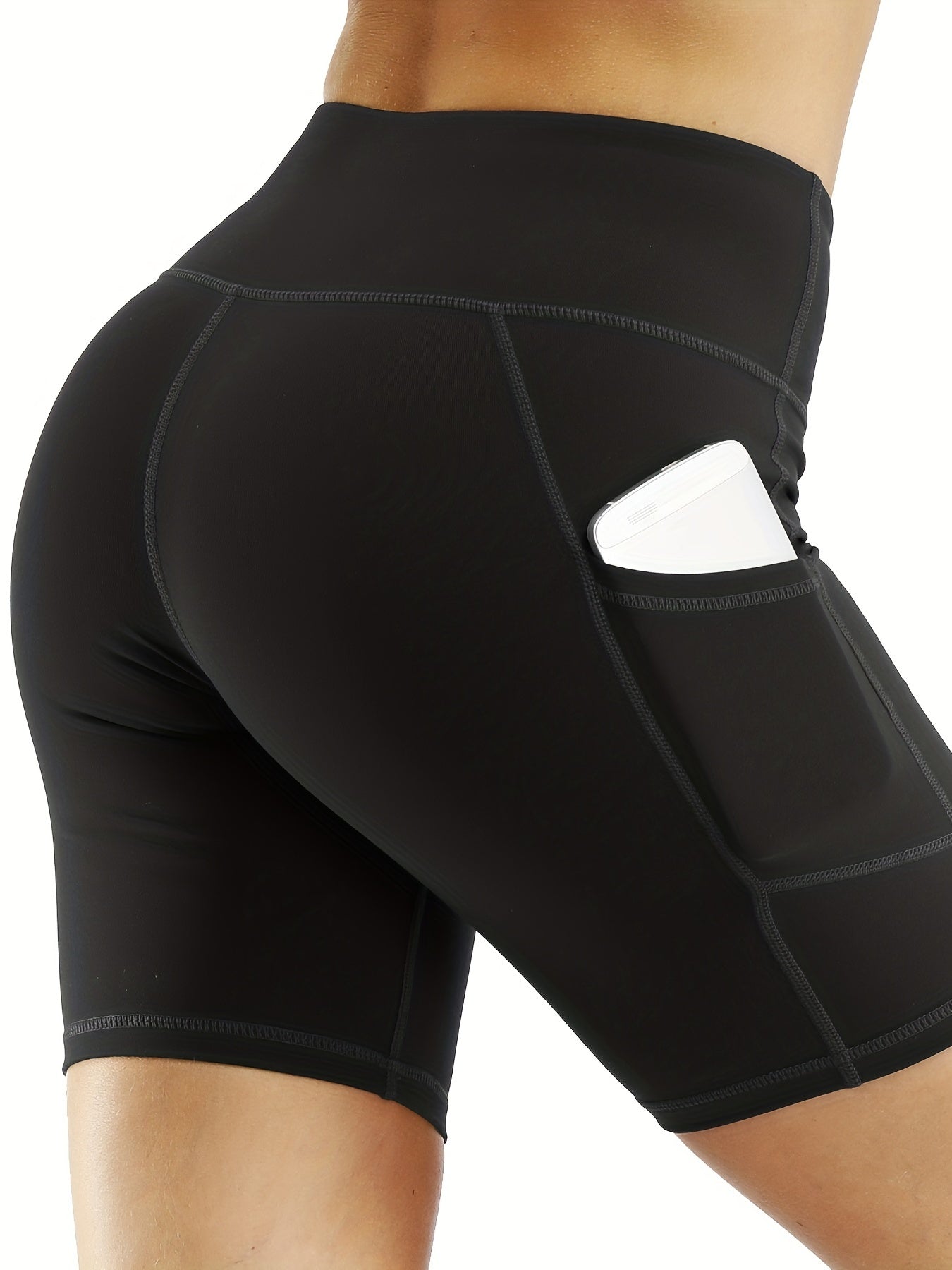 High Waist Yoga Shorts Moisture Wicking Workout Biker Shorts