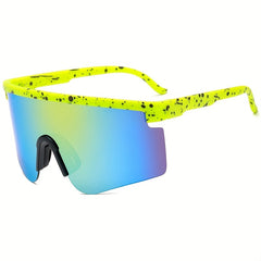 Men's Large Frame Polarized One Lens Sports Sunglasses UV Protection