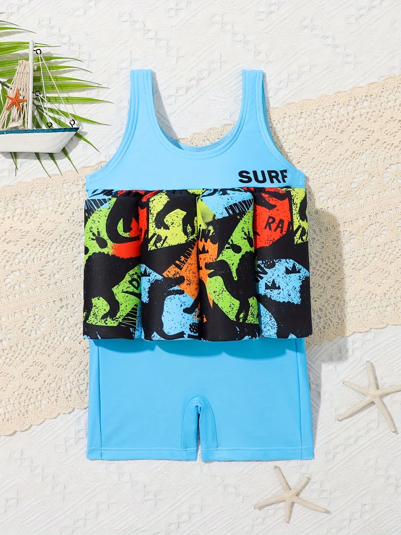 Cartoon Boys Buoyancy Swimsuit Elastic Swimming Beach Outfit