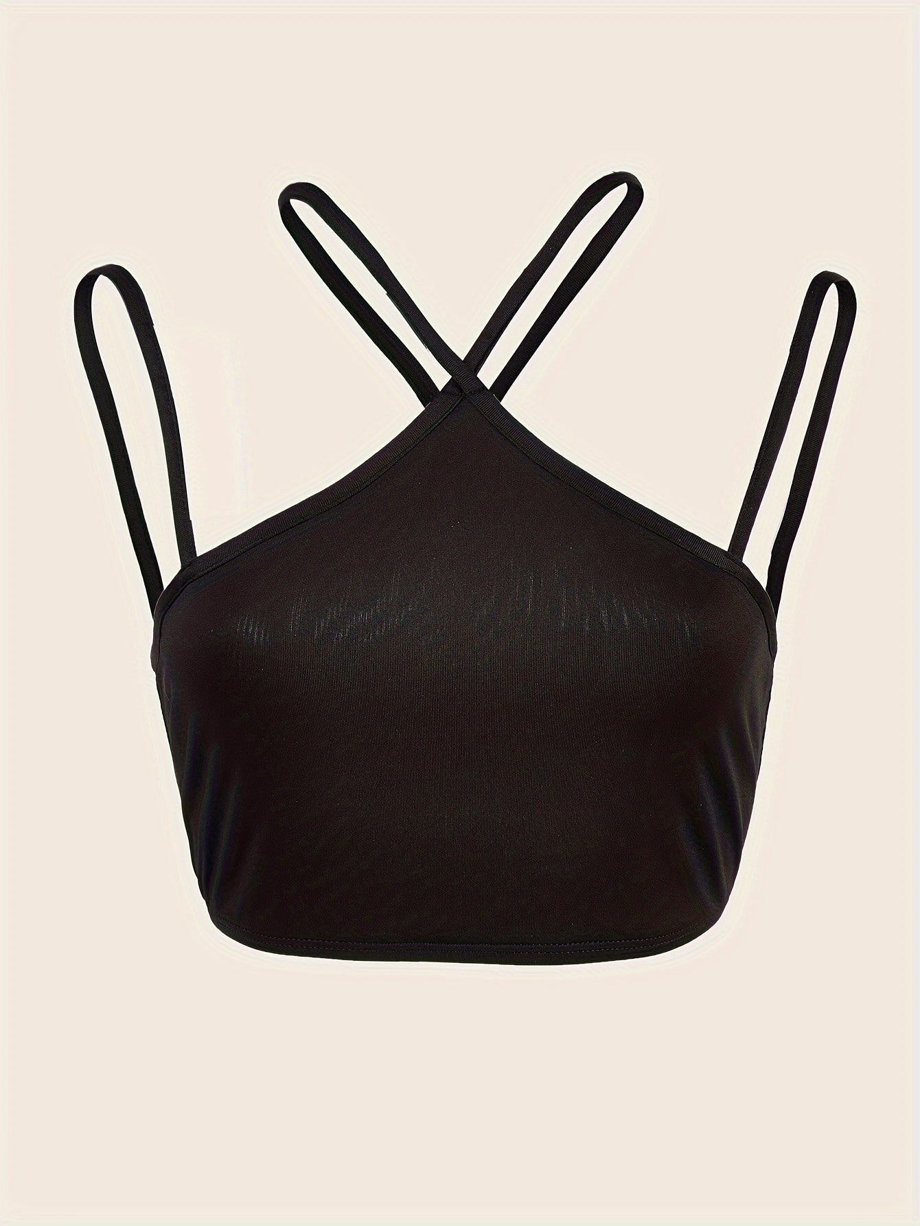 Solid Halter Sleeveless Cami Top