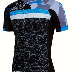 Men's Geometric Graphic Cycling Jersey Quick Dry Breathable Shirt