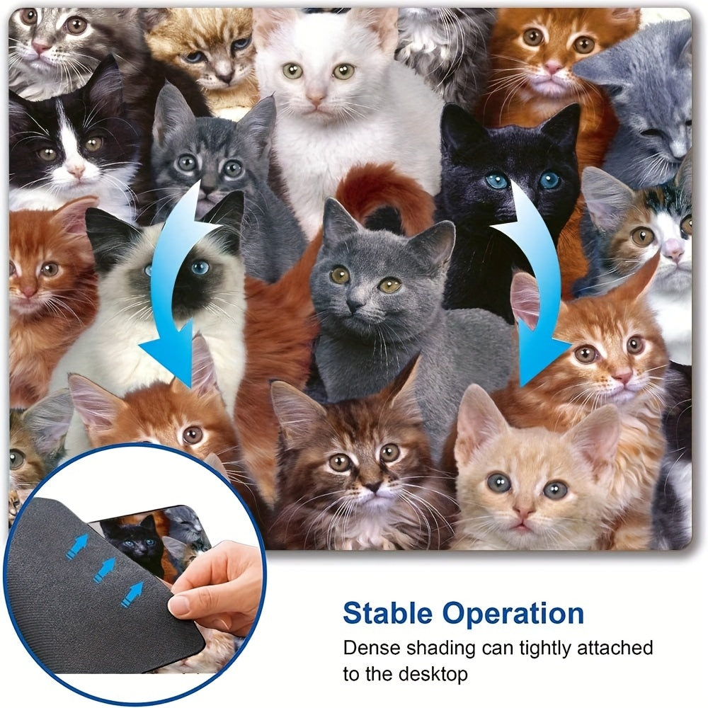 Non Slip Rubber Base Cat Mouse Pad for Computers