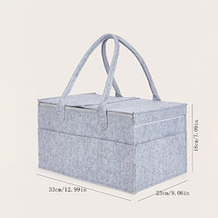 Foldable Flip Top Felt Mommy Diaper Storage Bag with Multiple Compartments
