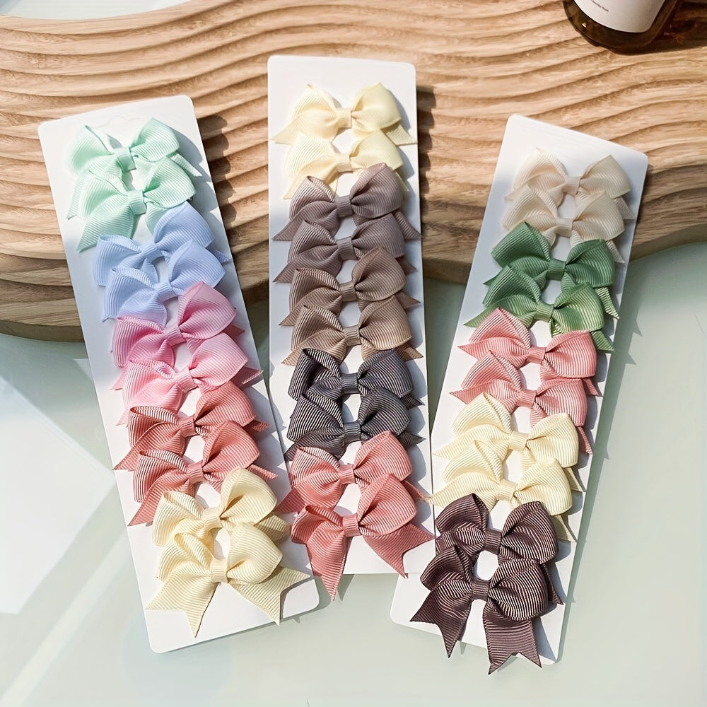 10pcs Baby Girls Bow Hair Clips for Stylish Headwear