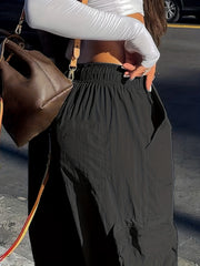 Vintage Workout Cargo Pants Elastic Waist Drawstring