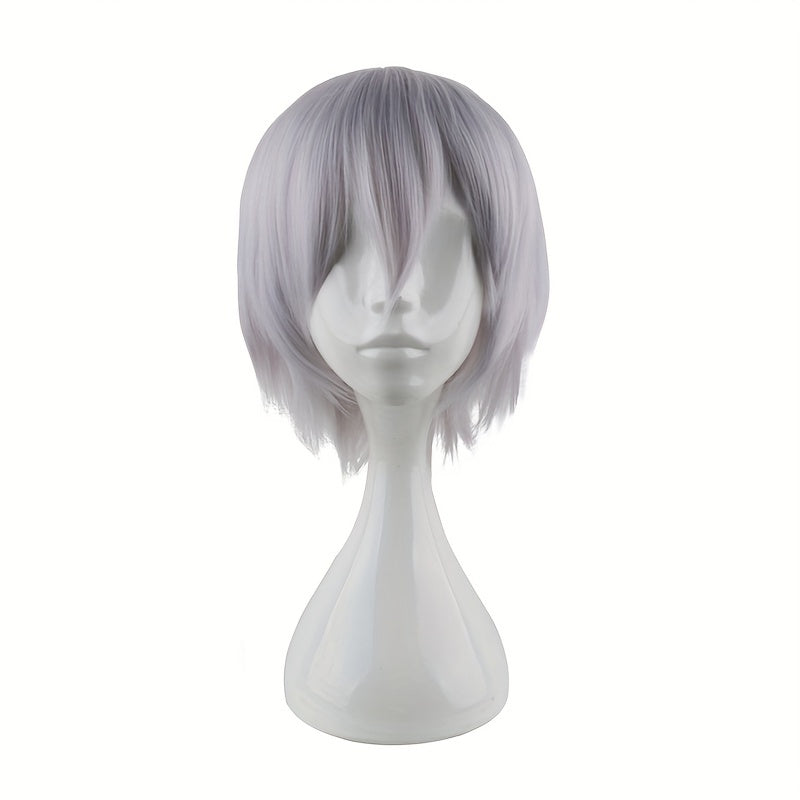Men's Silver Gray Anime Costume Wig for Parties