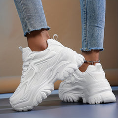 Solid Chunky Sneakers Wear Resistance Non Slip Skate Shoes