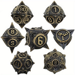 Metal Dice Set 7 Die Metal Polyhedral Dice Set With Gift Metal Box