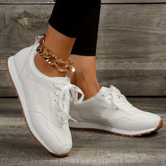Women's Platform Sneakers Lace Up Outdoor Shoes Lightweight Running Shoes
