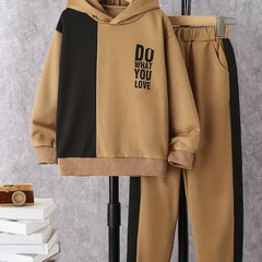 Boy's 2pcs Hoodie & Pants Set Long Sleeve Top Kids Clothes For Spring Fall