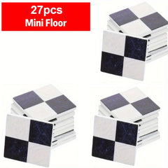 27pcs Mosaic Floor Tiles Set & Decorative Square Brick Sheets