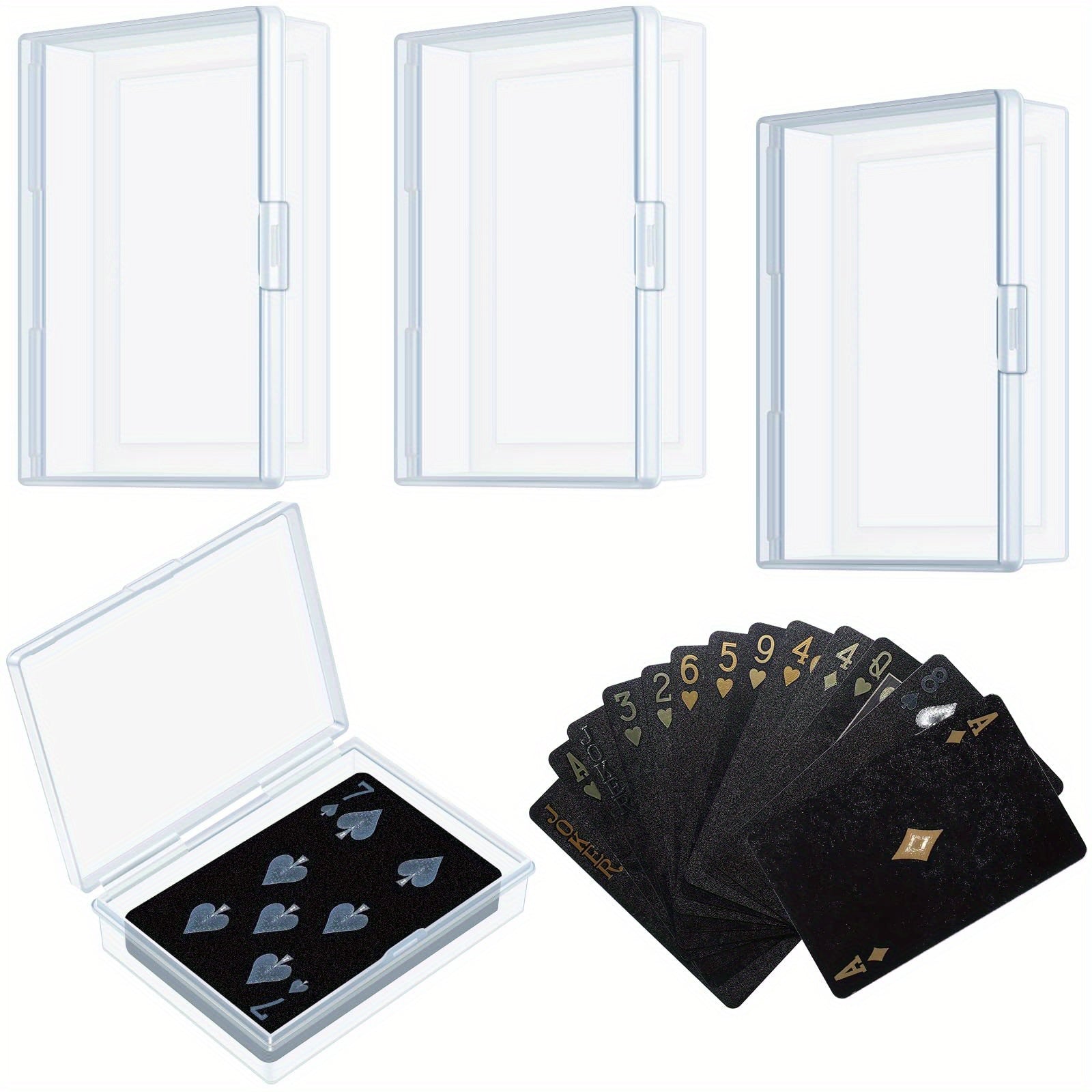 3pcs Clear Playing Card Case for Organization & Protection