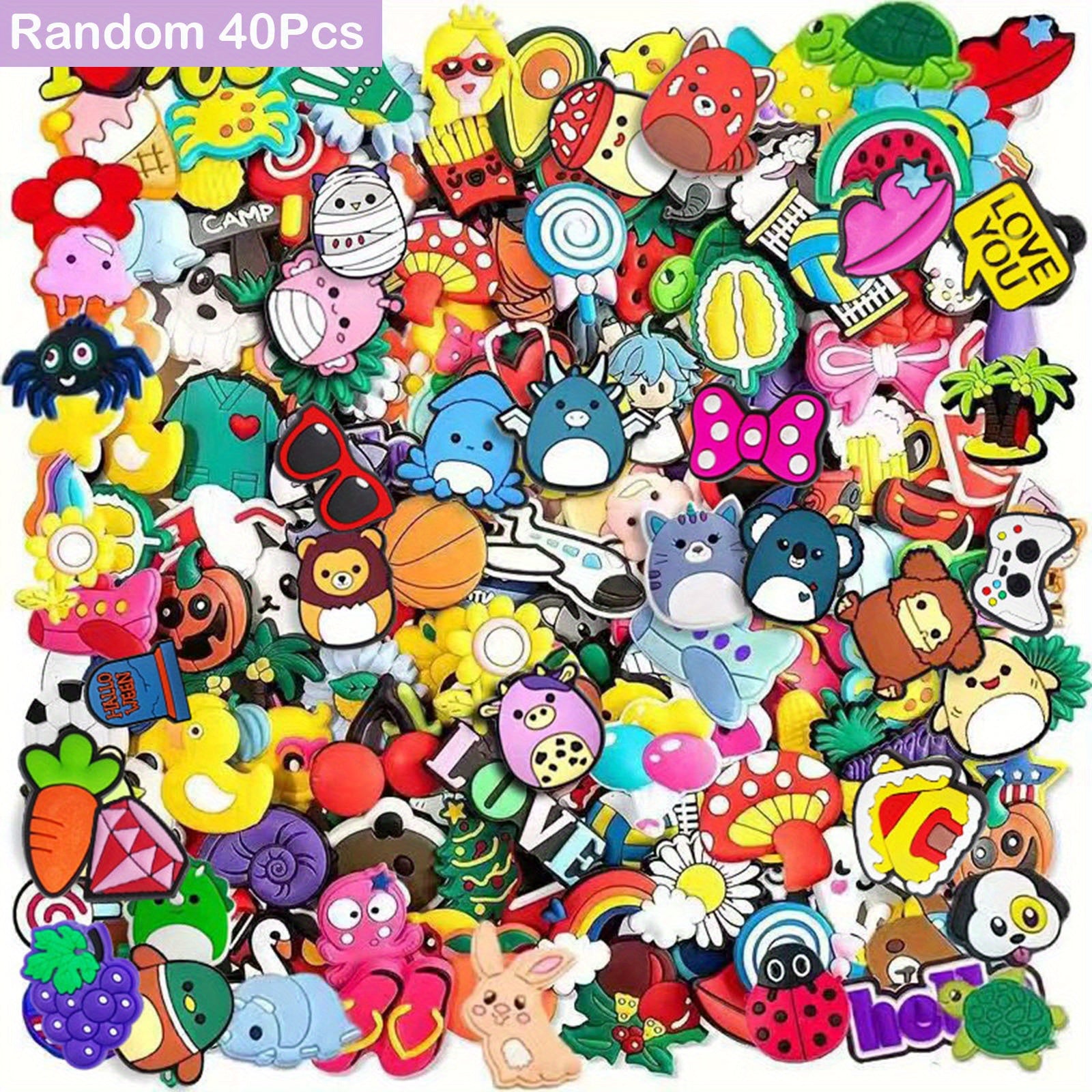 Random Style Shoe Charms DIY Shoe Decoration Different Shaped PVC Shoes Pins