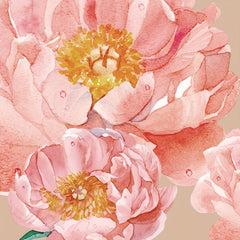 2 Meters Roll Peony 3D Flower Stickers Pink Transparent Decoration