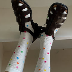 Girls Kids Polka Dot Crew Socks Breathable Comfy Children s Socks