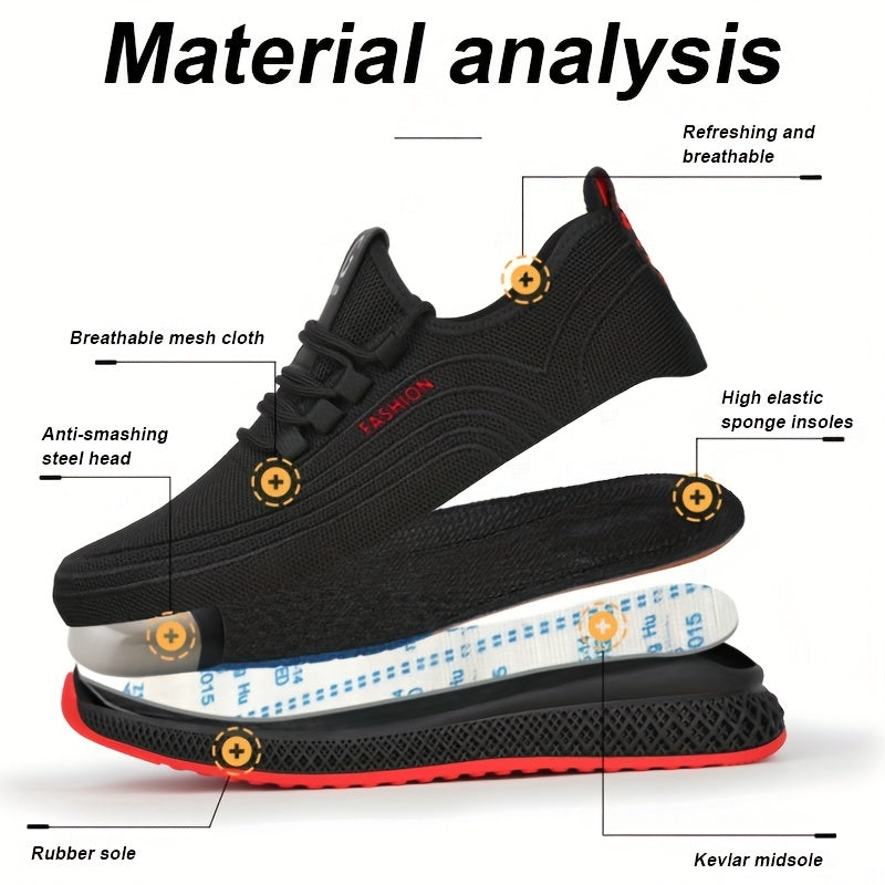 Men's Steel Toe Work Safety Shoes Anti-skid Breathable Sneakers