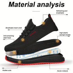 Men's Steel Toe Work Safety Shoes Anti-skid Breathable Sneakers
