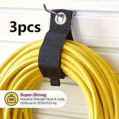 3pcs Extension Cord Organizer Hanger with Hook and Loop Cord Wrap