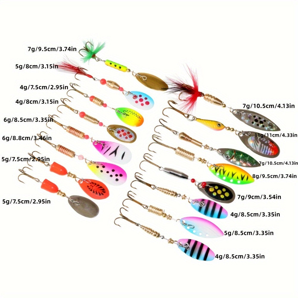 16pcs Metal Spoon Spinner Fishing Lure Hard Bait For Pike Fishing