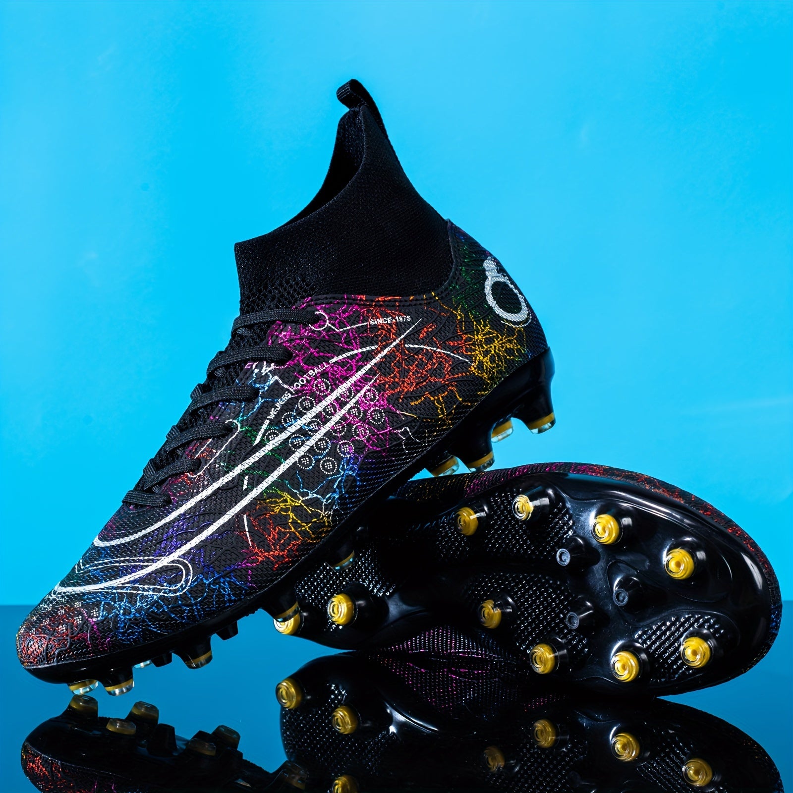 Boy's High Top Non Slip AG Football Cleat Outdoor Soccer Shoes