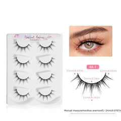 4 Pairs 3D Fiber Faux Mink Lashes C Curling Thick False Eyelashes