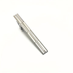 Asymmetrical Cut Pattern Tie Clip Steel