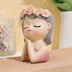 Resin Girl-Shaped Desk Organizer