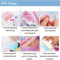 DIY Diamond Painting Forest Butterfly Landscape 5D Cube Round Full Diamond Kit