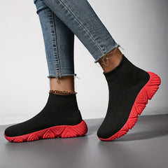 High Top Flying Woven Shoes Mesh Breathable Running Shoes