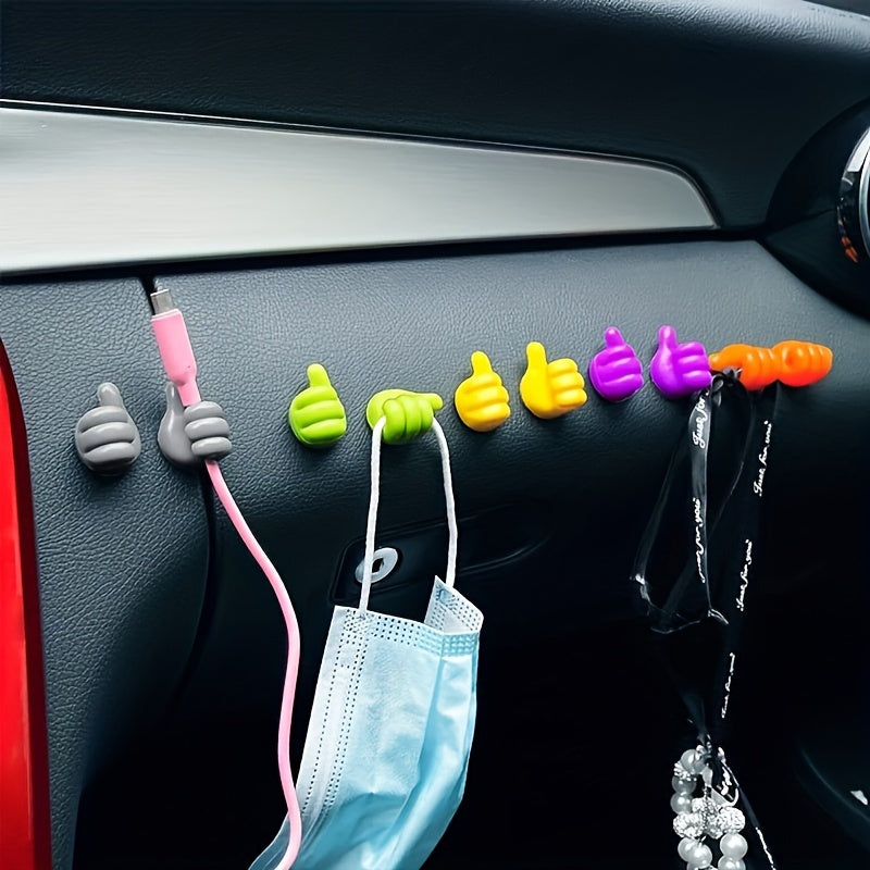 10pcs PVC Thumb Wall Hooks Funny Cord Holders For Cables