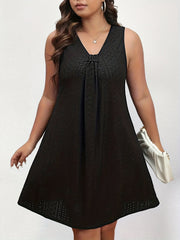 Eyelet Embroidered V-Neck Tank Dress