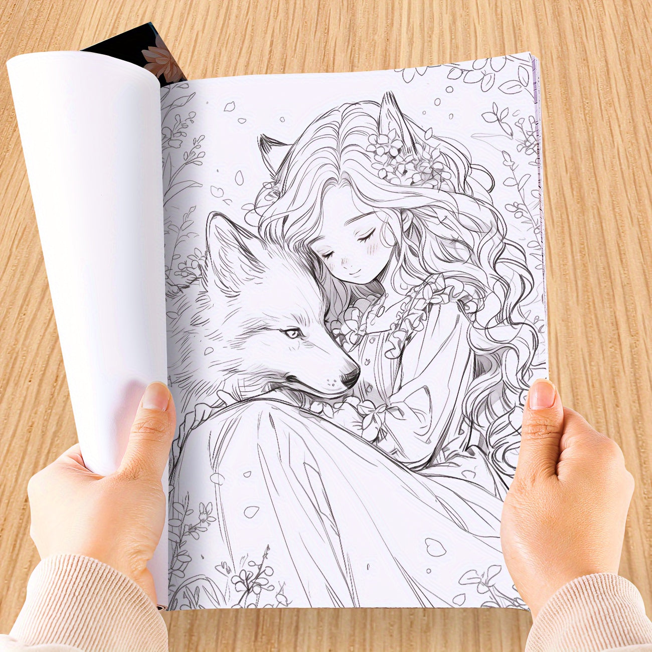Girl Fox Meet Coloring Book 20 Pages Adult Size Paper Festivals Birthdays