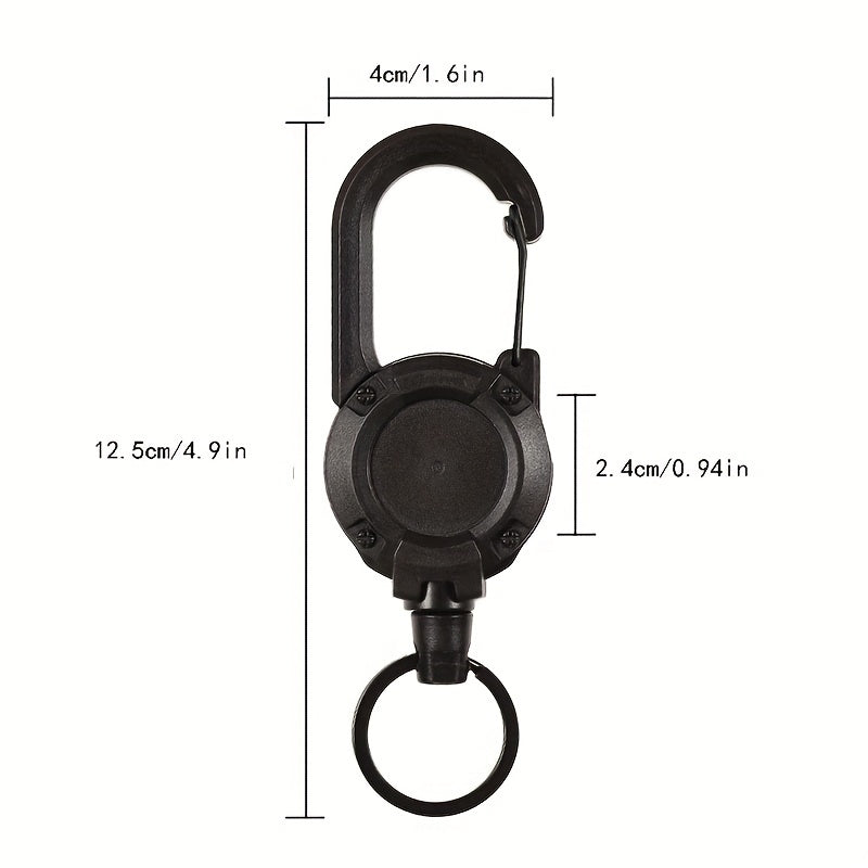 Round Carabiner Backpack Buckle Retractable Rebound Sports Keychain