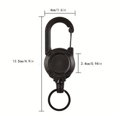 Round Carabiner Backpack Buckle Retractable Rebound Sports Keychain