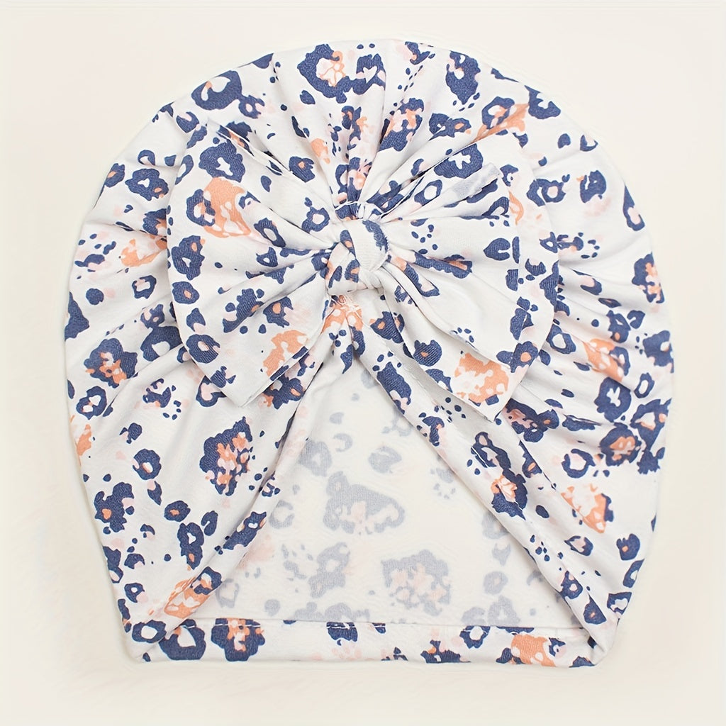 Small Floral Bow Baby Headscarf for 0-2 Year Olds
