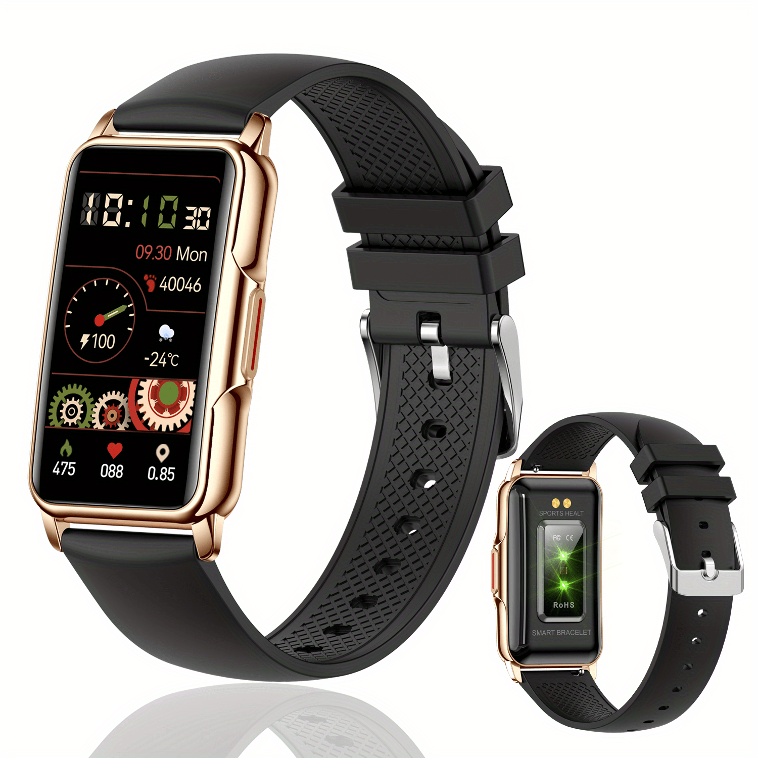 Smart Watch Fitness Tracker Heart Rate Blood Pressure IP68 Waterpro