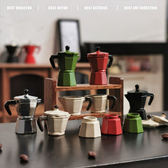 Dollhouse Coffee Pot Set Alloy Hand Painted Colorful Toy Accessory