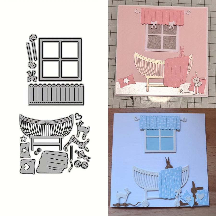 Metal Cutting Dies Rabbit Trees Lounge Chairs Windows Cradle for Paper Card