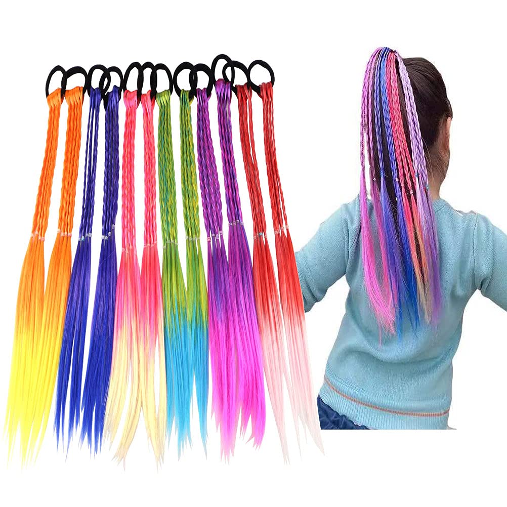 12pcs Gradient Twist Braided Hair Wigs Extensions for Girls