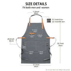 Adjustable Heavy Duty Canvas Apron, Brown, 28in x 35in