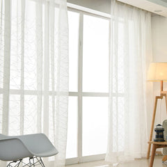 1pc Cross Embroidery Sheer Curtain for Home Decor
