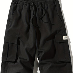 Men's Drawstring Cargo Shorts Elastic Waist Summer Outdoor
