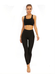 High Waist Yoga Pants Stretchy Leggings with Contrast Mesh