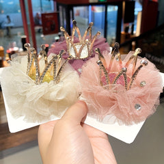 Mesh Flower Crown Hair Clips for Holiday Party Girls Accessories