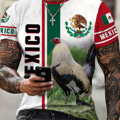 MEXICO Chicken 3D Print Men's Comfy T-shirt Graphic Tee